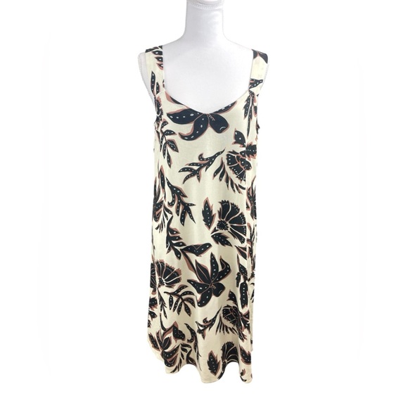 NWT NAF NAF Paris Tropical Hawaiian Floral Midi Dress LARGE MSRP$229 Vacation - Picture 2 of 12